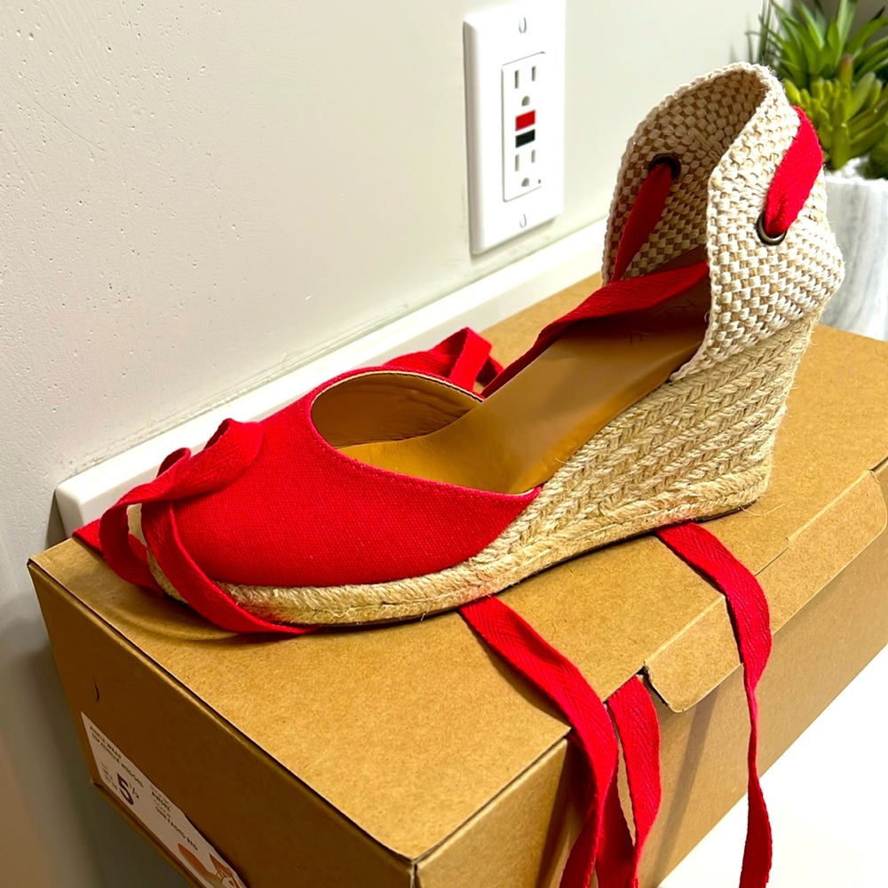 I.crew 5.5 wedges red